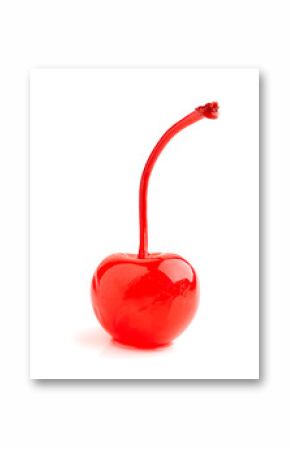 red cocktail cherry isolated on white