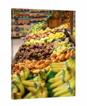 Various fruits and vegetables at the supermarket. Indonesia 2014