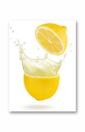 lemonade splashing out of a cut lemon
