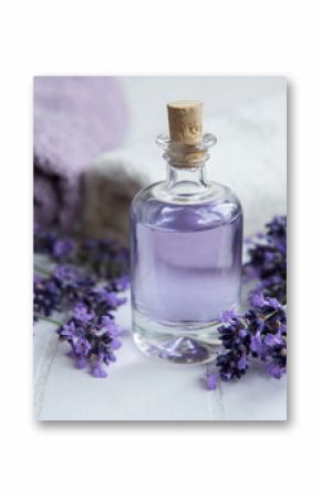 Natural herb cosmetic with lavender flowers