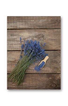 lavender flowers on wooden surface