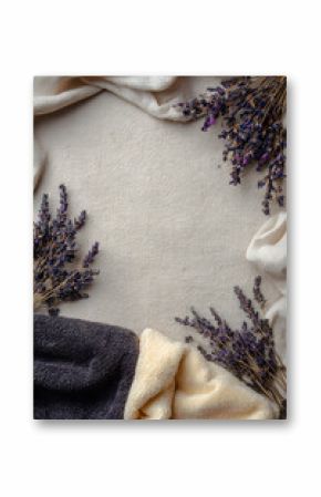 Spa relaxation with lavender flowers and soft towels, a beauty and wellness still life perfect for self-care moments.