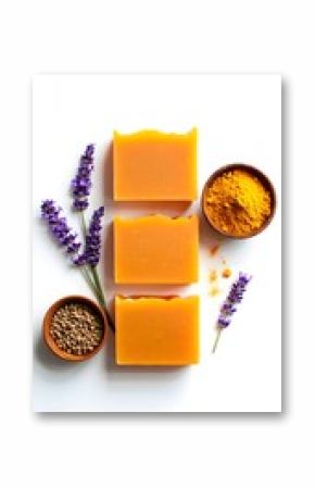 Handmade soap turmeric soap lavender soap natural soap artisan soap organic soap bath products