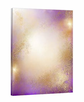 Elegant abstract background with purple watercolor and gold glitter texture ai