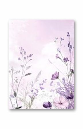 A pastel lavender background with a hand-drawn floral design and plenty of space for product showcasing.