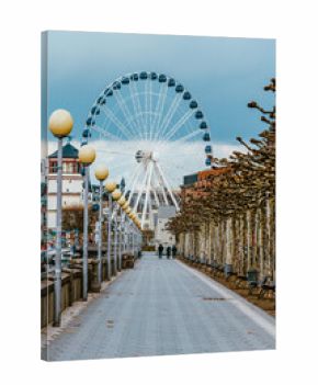 Old town of Dusseldorf at the river Rhine in Germany
