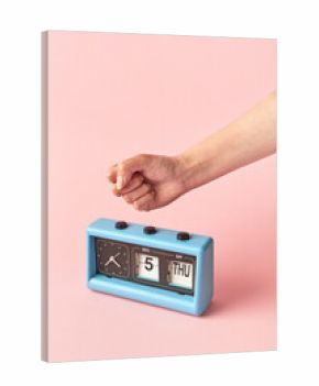 Fist turns off alarm clock