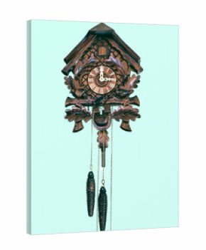 Old cuckoo clock on isolated background. 