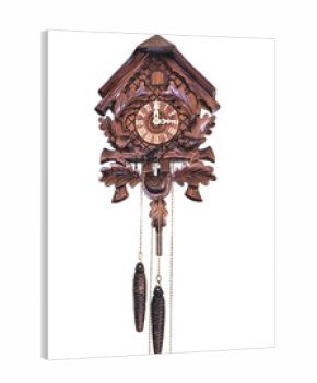 Wooden Cuckoo Clock isolated on white background. 