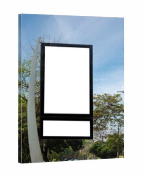 Digital street clock on an avenue in São Paulo, photograph with copy space, street furniture.