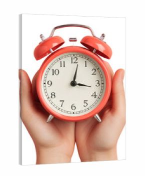 PNG Hands holding red alarm clock accessories wristwatch accessory.