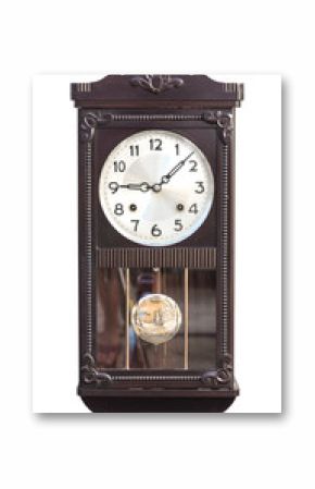 Antique wall clock isolated on white background
