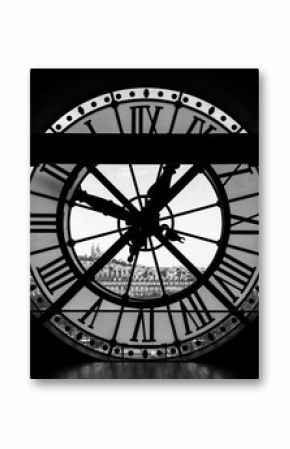 View through d'orsay museum clock tower of Sacre-Coeur Basilica