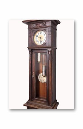 Old vintage wooden granfather clock