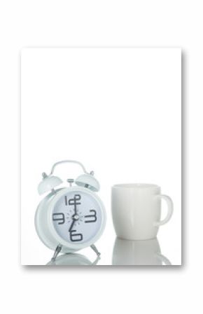 Table clock on white background.