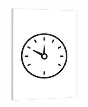 Simple black and white clock icon