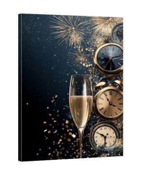 Champagne Toast at Midnight New Year's Eve Celebration