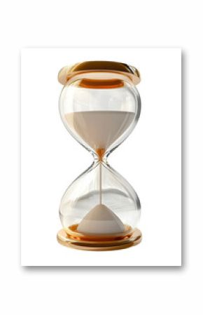 PNG A minimal hourglass gold white background deadline.