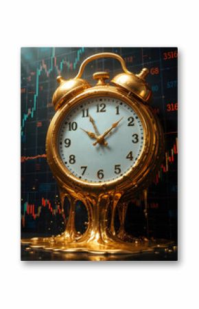 clock melting gold watch vertical time is running out late