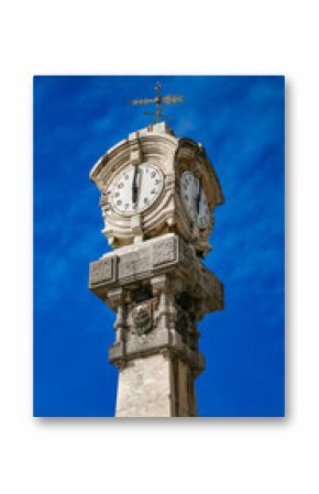 Old clock in The Concha Beach, San Sebastian, Guipuzcoa, Basque Country, Spain.