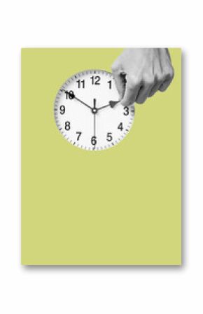 man resets a clock backward or forward