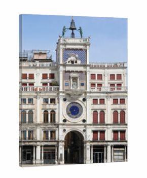 astronomical clock with statues called Mori di Venezia in Venice in Italy without people during lockdown