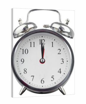Digital png photo of silver alarm clock on transparent background