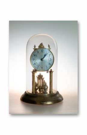 antique glass dome clock, vintage, time