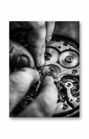 Person repairing watch
