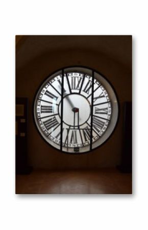 Rear view of a clock on a tower