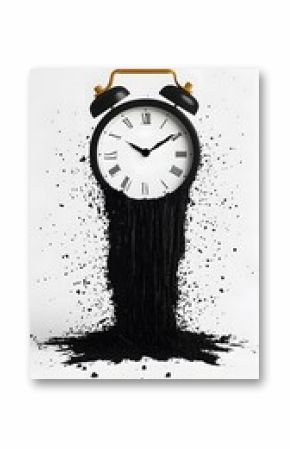 Surreal Melting Clock Over Book Digital Art