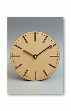 A clock made of wood with a brown face