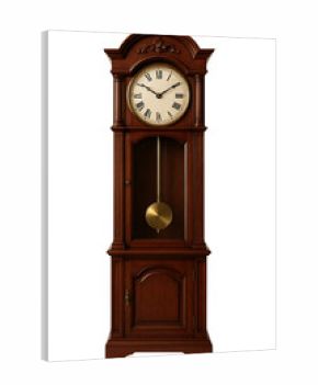 Wooden grandfather clock isolated on transparent background