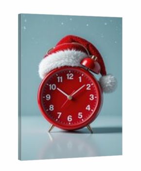 Red Alarm Clock with Santa Hat