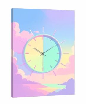 Pastel clock in sky