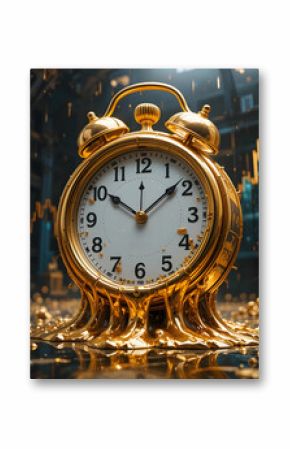 clock melting gold watch vertical time is running out late