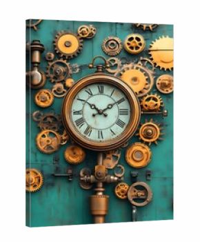 Steampunk Clock Gears Vintage Wall Art Decor