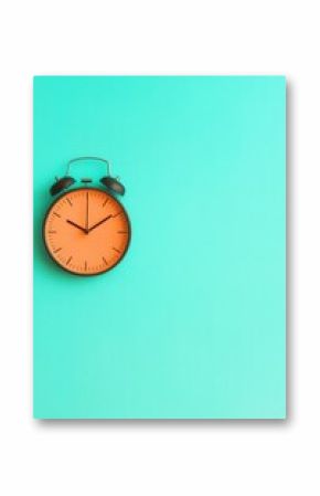 wall clock positioned on clean solid color background symbolizing simplicity of time adjustment