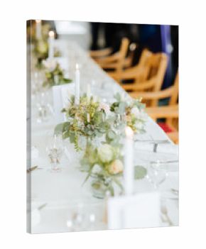 table setting for wedding. beautiful cutlery and table setting with dry flowers in boho style  