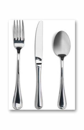 Silverware. Fork, spoon and knife isolated on white