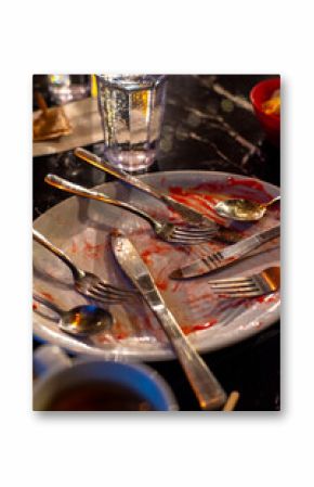 Cosy food sharing plate with cutlery 