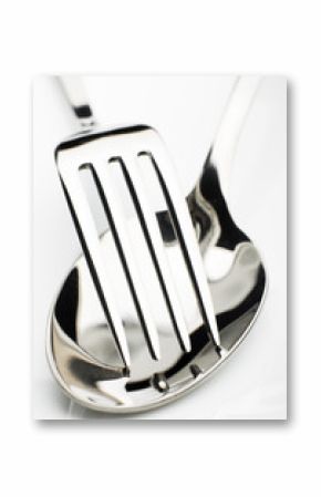 silver fork and spoon close up shoot