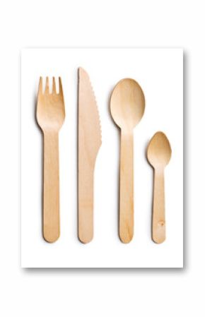 set of wooden cutlery