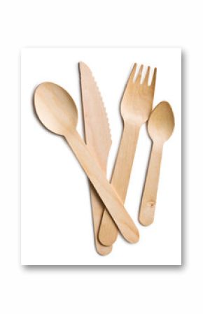 set of wooden cutlery