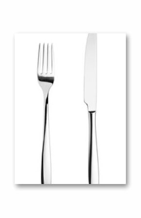 fork, knife, cutlery on white background, isolated