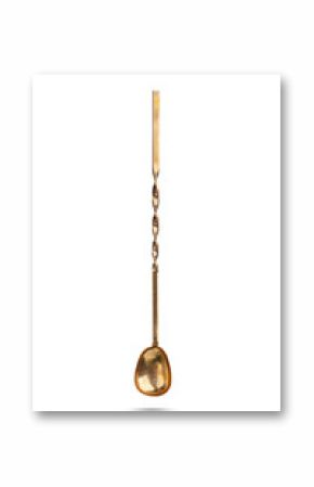  beautiful copper antique spoon isolated on white background