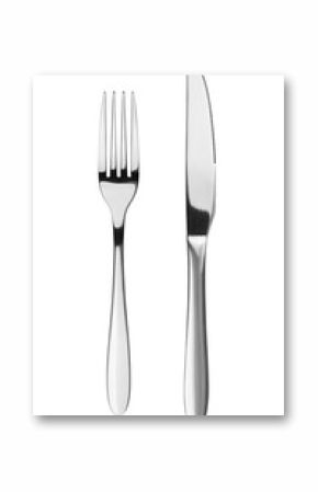 Fork, Knife, cutlery isolated on white background, full depth of field