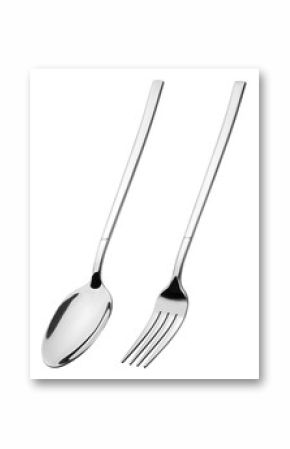 Fork, Spoon, cutlery isolated on white background, full depth of field
