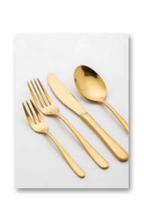 Golden cutlery set for thanksgiving dinner