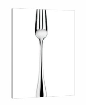 Silverware fork, polished metal,  classic design